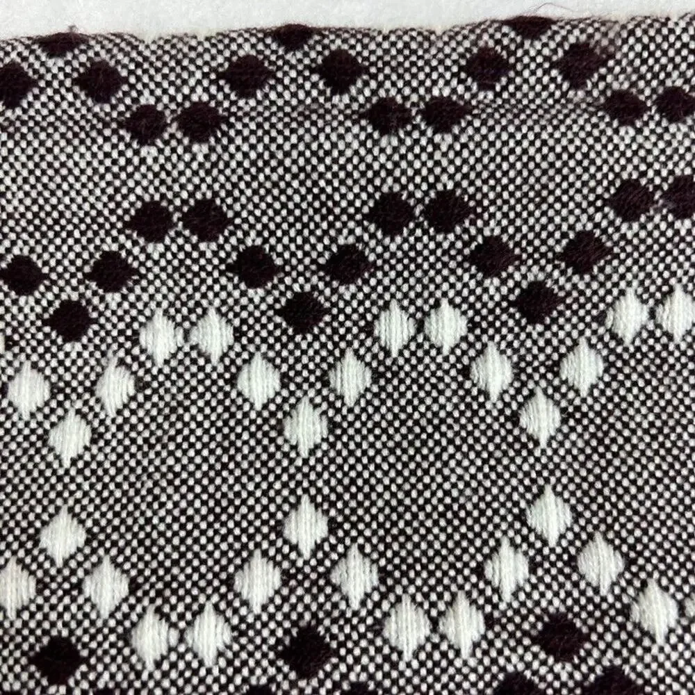 West Elm Throw Blanket Diamond Dot Decorative Burgundy White 44x56 Fringe